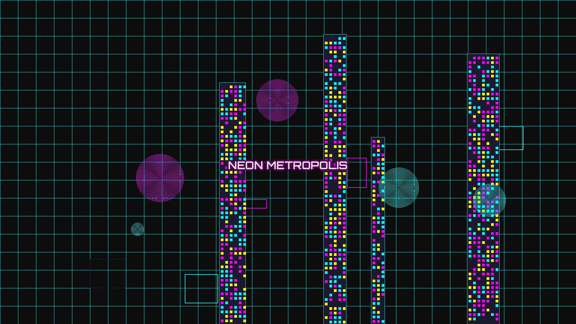 财神捕鱼霓虹都市赛博朋克夜景